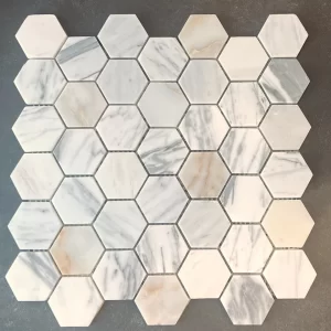 MEDIUM HEXAGON GOLD & GREY MOSAIC